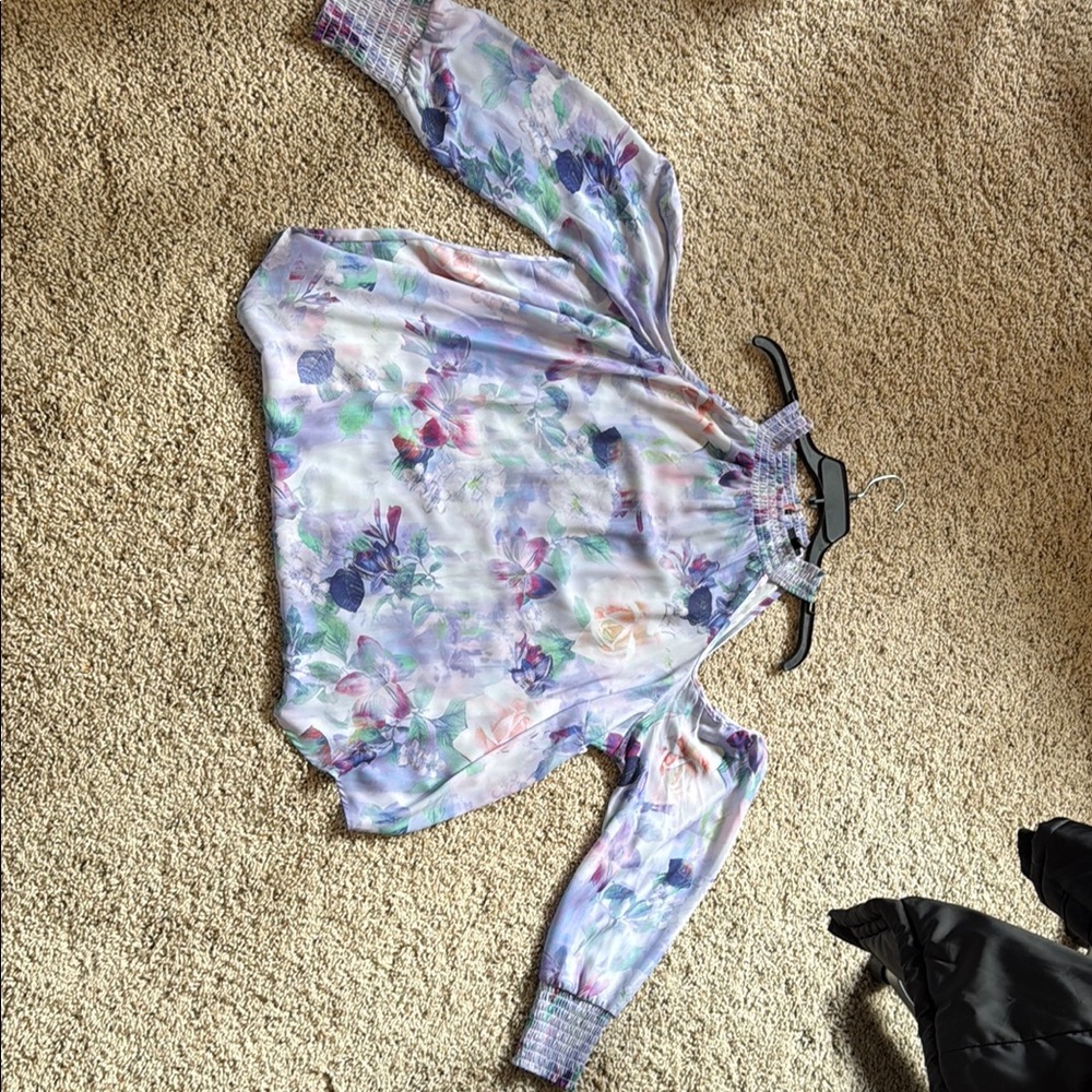 Torrid Multicolor Floral Cold Shoulder Top